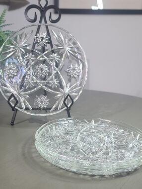 Anchor Hocking Early American Prescut (EAPC) plate, "Star of David" Set Of 4